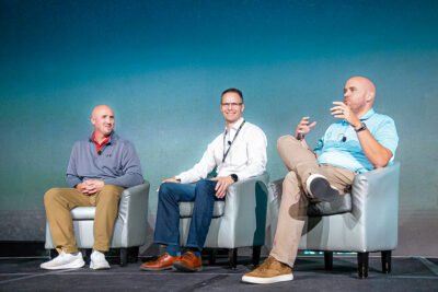 Panel of speakers on stage at GE Verona corporate event at Sheraton Phoenix Downtown